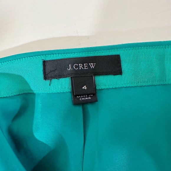 J. Crew Cotton Pencil Skirt in Bright Green Size 4 - Picture 3 of 4
